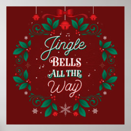 Jingle Bells Até a Poster de Natal 24x24