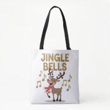 Jingle Bells Cantando Reindeer Tote Bag