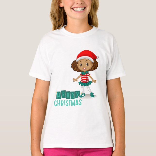 Jingle Joy: Camiseta de Natal para Meninas (Frente)