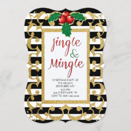 Jingle & Mingle Christmas Party Glitter Convite