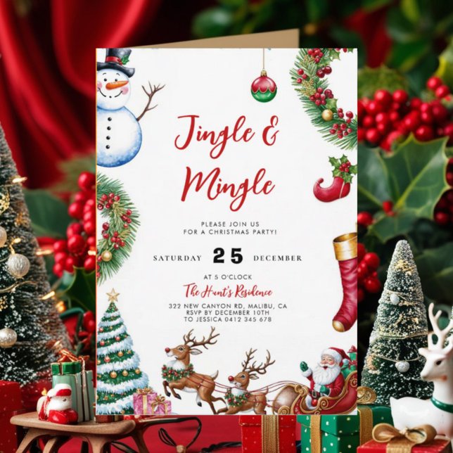 Jingle & Mingle Christmas Sweater Convite de festa (Criador carregado)