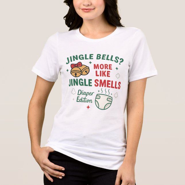 Jingle Smells Funny Mom Christmas Tee (Frente)