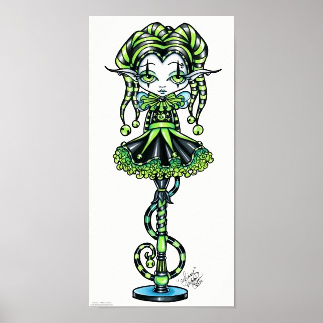 Jinxy Pixie Stick Green Jester Fairy Poster (Frente)