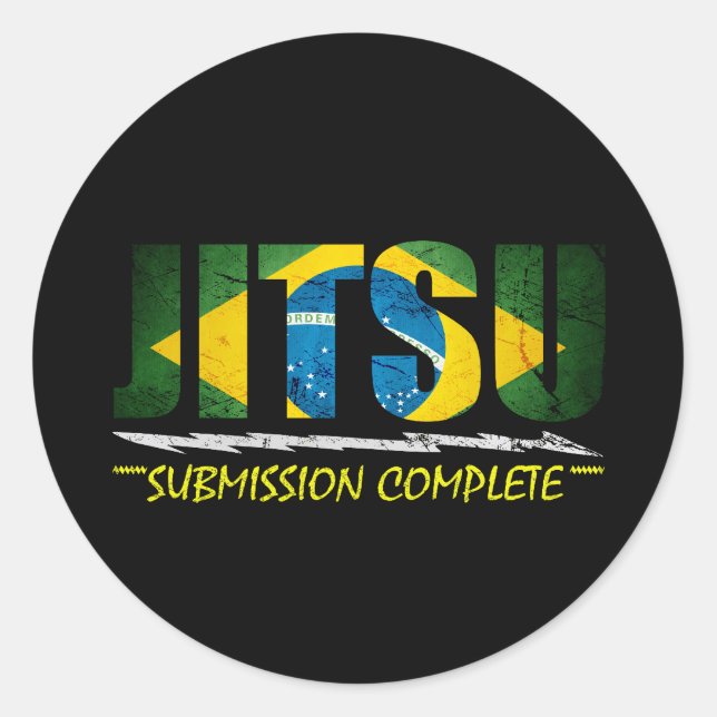 Jitsu - etiqueta completa da submissão de BJJ (Frente)