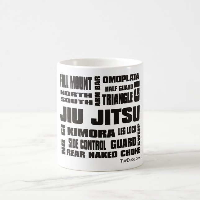 Jiu Jitsu - caneca de café da terminologia (Centro)