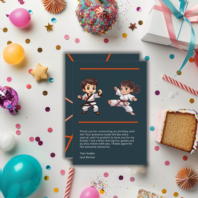 Jiu Jitsu Champ Birthday Cartões de agradecimentos (Criador carregado)