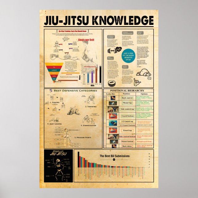 Jiu Jitsu Knowledge poster, Jiu Jitsu Poster (Frente)