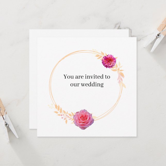 JKG Miel Dore Wedding Invitation (Frente/Verso In Situ)
