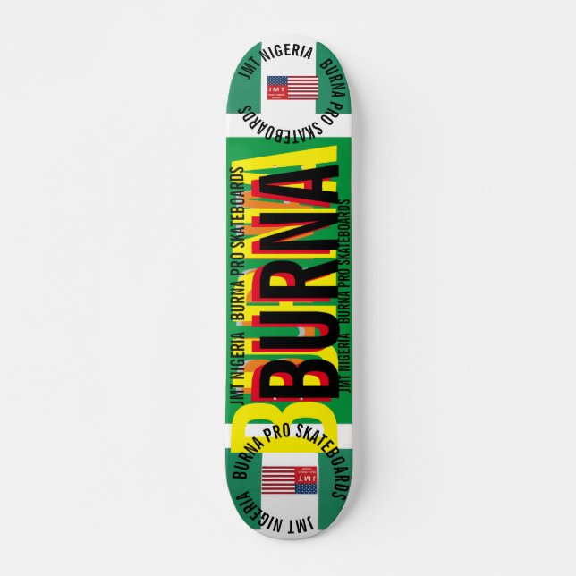JMT NIGERIA BURNA 7 3/4" Deck de Skateboard (Frente)