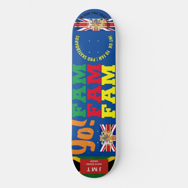 JMT UK  YO FAM  .8 1/4" Deck de Skateboard (Frente)