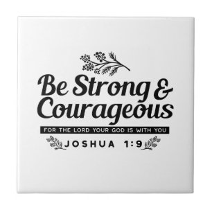 Jo 1:9 Bíblia Verso Design - Seja Forte e Corajoso