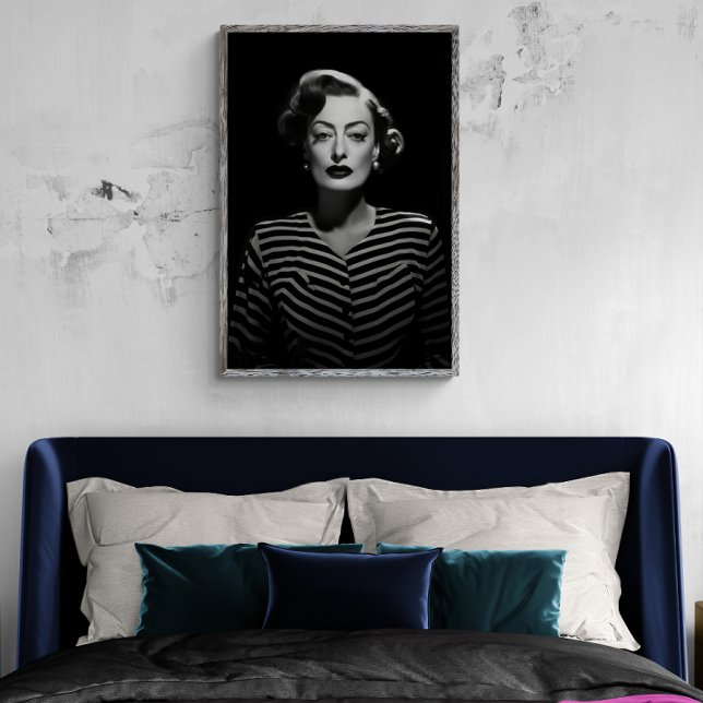Joan Crawford no norte, poster preto e branco (Criador carregado)