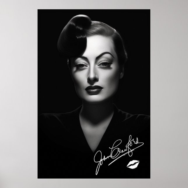 Joan Crawford, preto e branco, noir poster (Frente)
