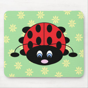 Joaninha com flores Mousepad