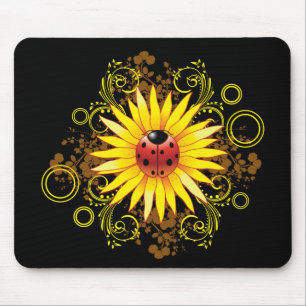 Joaninha e girassol Mousepad