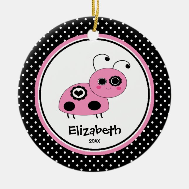 Joaninha Personalizado Enfeite de Natal para Menin (Frente)