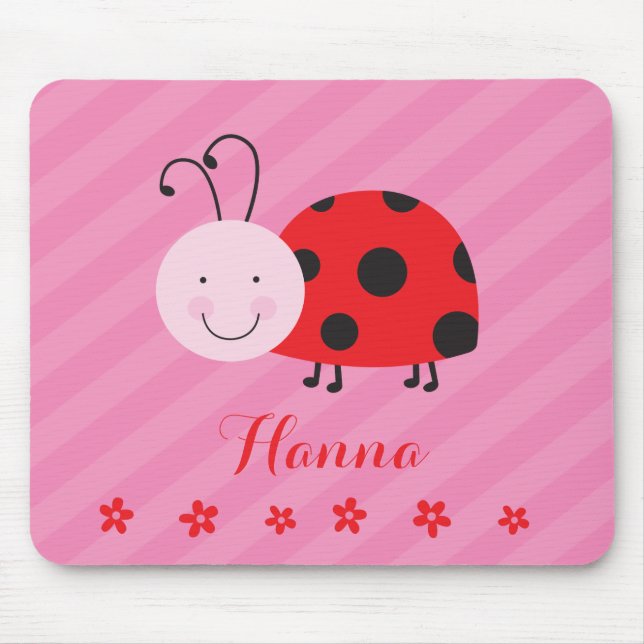 Joaninha vermelho pequeno Mousepad personalizado (Frente)