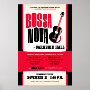 João Gilberto - Stan Getz pôster de jazz - Bossa N