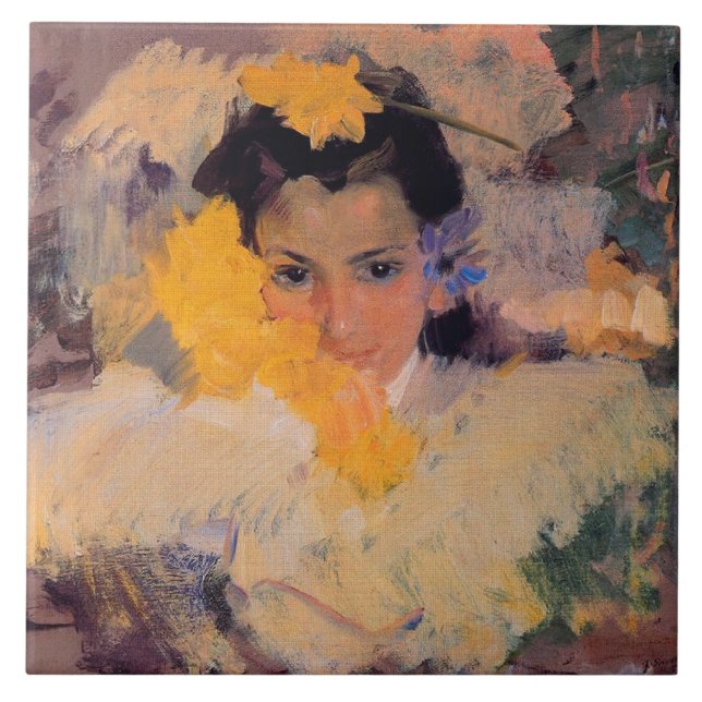 Joaquin Sorolla - Rapariga com Flores (Frente)