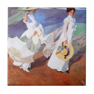 Joaquin Sorolla Women Walking Beach