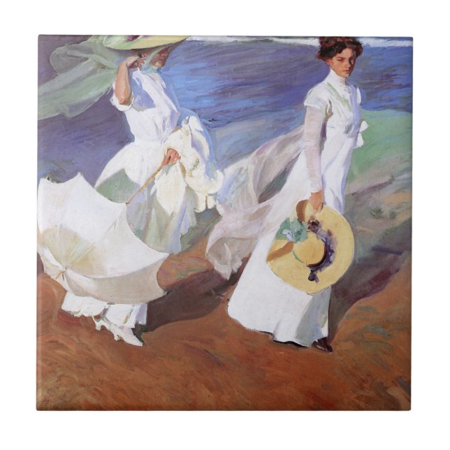 Joaquin Sorolla Women Walking Beach (Frente)