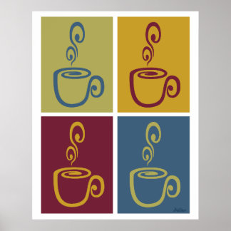 Joe Time Coffee Pop Art Muted Impressão