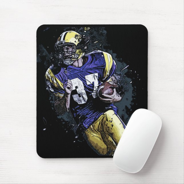 Jogador americano no estilo cartoon mouse pad (Com mouse)