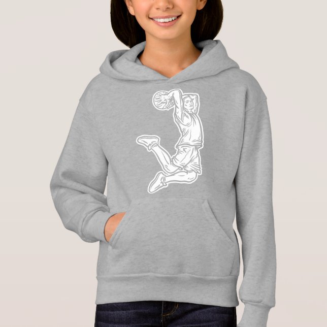 Jogador de Basquete Fazendo Design Luz de Slam Dun (Frente)