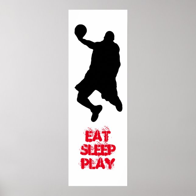 Jogador de basquete Silhouette Poster (Frente)