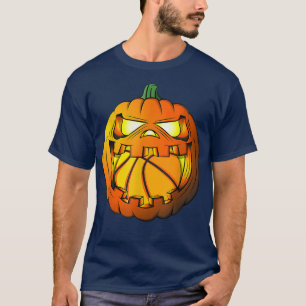 Jogador de basquetebol Halloween Pumpkin Camisetas