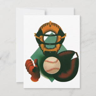 Jogador de Beisebol Esportivo Vintage, Apanhador c