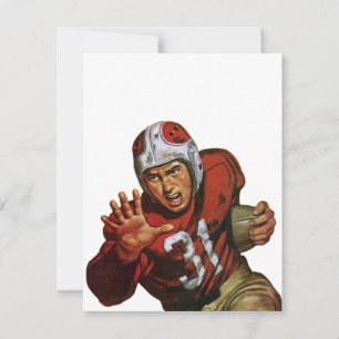 Jogador de Futebol Americano Esportivo Vintage Cor