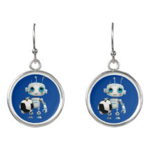 Jogador de futebol de robô-preto azul