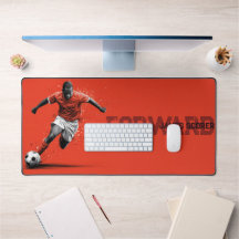 Jogador de Futebol em Fundo Vermelho