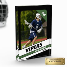 Jogador de Lacrosse Personalizado Verde Vibrante P