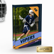 Jogador de Lacrosse Personalizado Vibrante Violeta