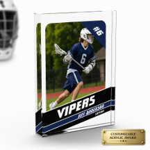 Jogador de Lacrosse Personalizado Vigoroso Azul Br