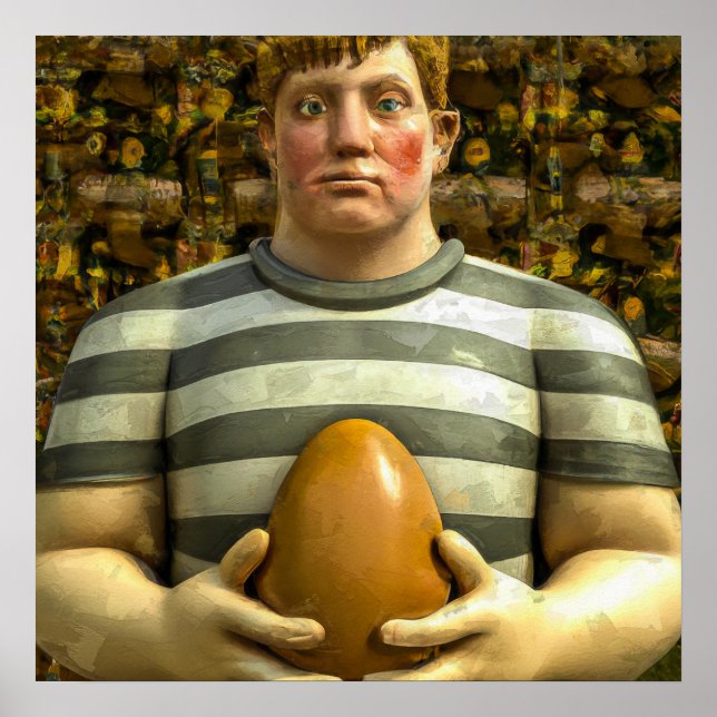 Jogador de Rugby - Impressão de Pintura de Rugby (Frente)