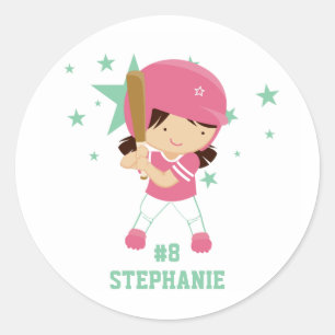 Jogador de softball e etiqueta personalizados das