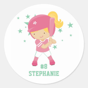 Jogador de softball e etiqueta personalizados das