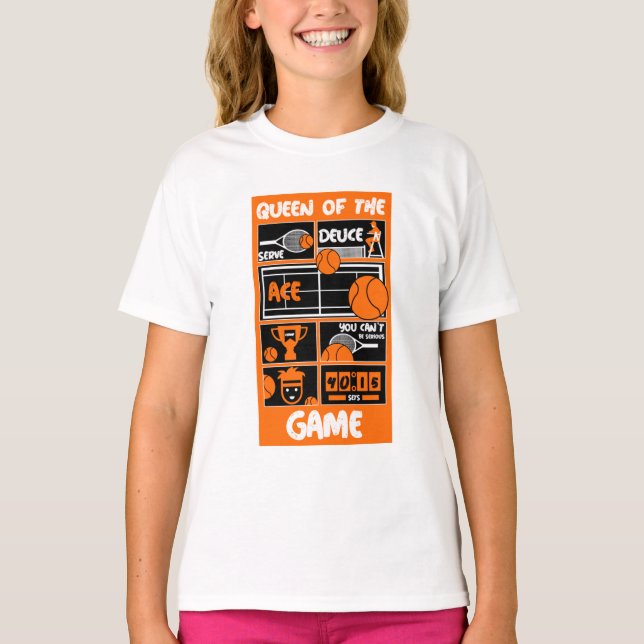 Jogador de Tênis das Meninas Júnior - Camisa (Frente)