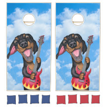 Jogador de Violão de Dachshund Cute