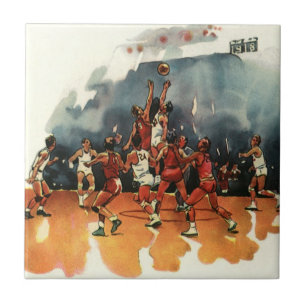Jogadores de basquete de esportes de vintage
