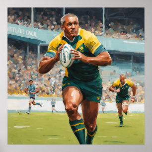 Jogadores de Rugby Impressão