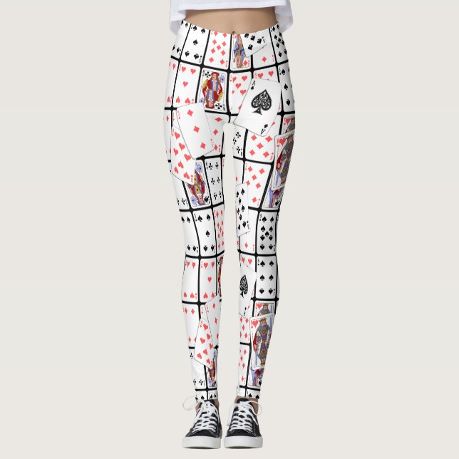 Jogando Cartões Poker Euchre Leggings (Frente)
