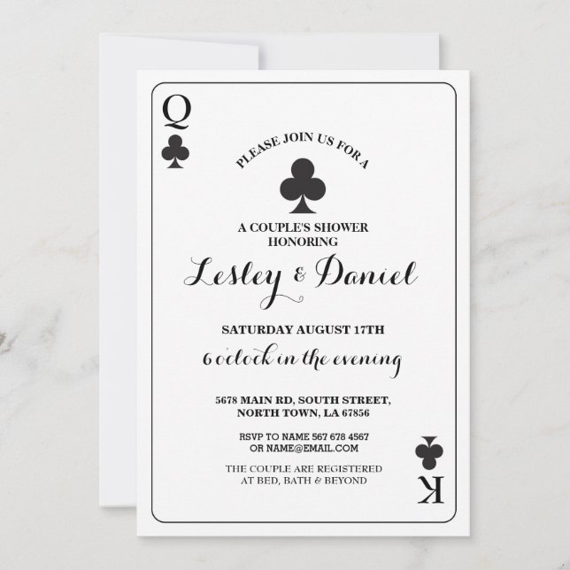 Jogando Casais De Cartão Noivado Ace Vegas Spade (Frente)