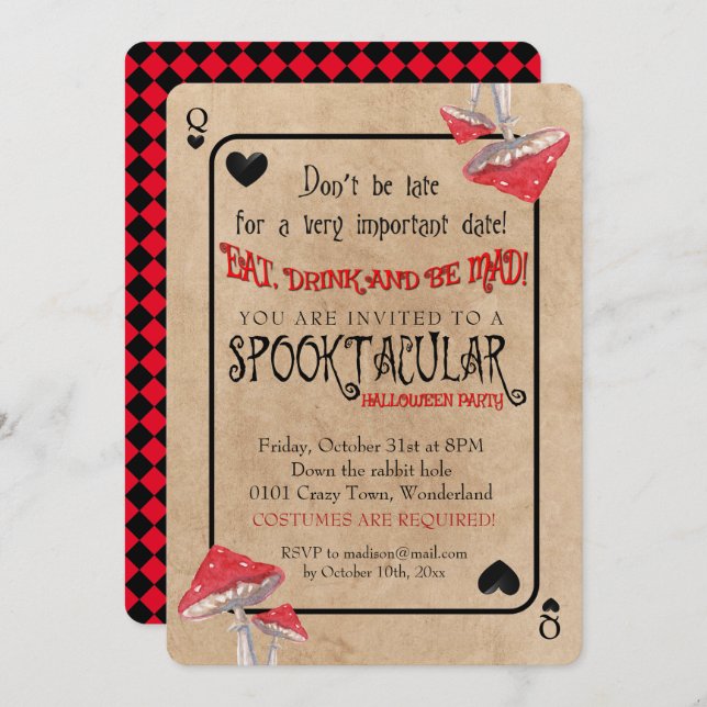 Jogando Cogumelos Loucos com Cartão no Dia das Bru (Frente/Verso)