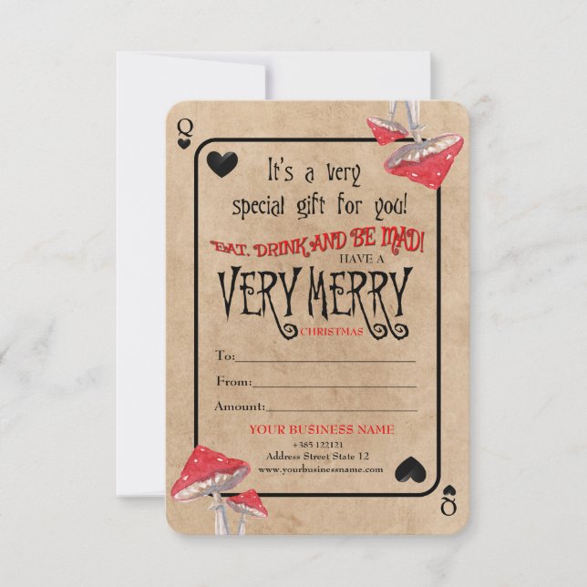 Jogando Cogumelos Loucos com Cartão no Natal (Frente)