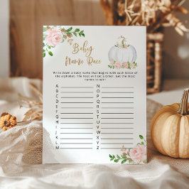 Jogar o jogo de corrida do nome do bebê de abóbora