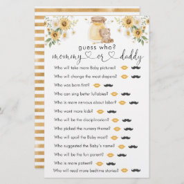 Jogo "Adivinha Quem" do Chá de fraldas do Bear